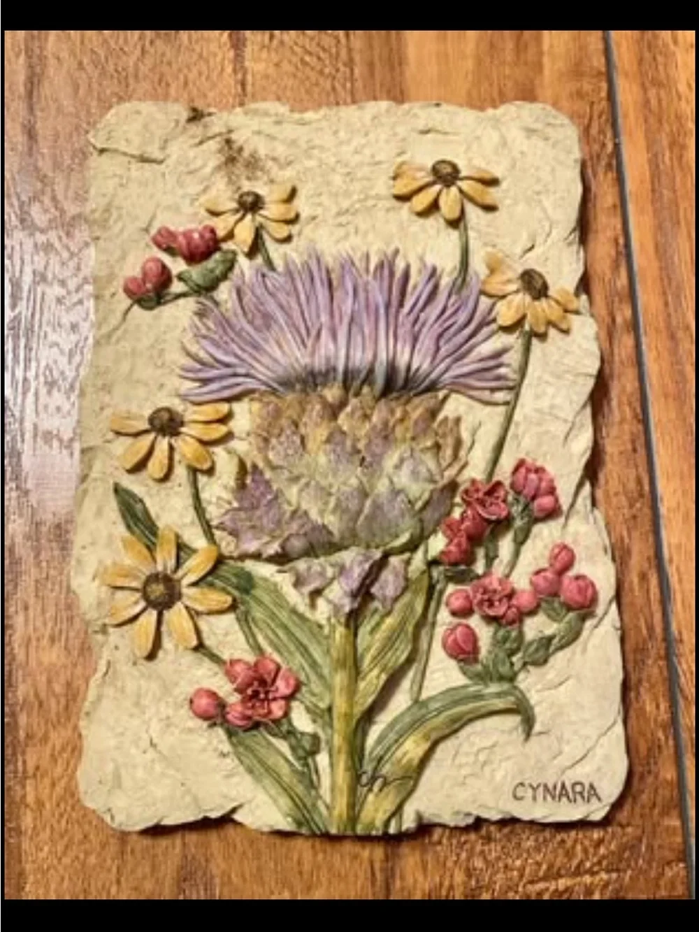 Vintage Cheri Blum Botanical Resin Wall Hanging Plaques 4.5 x 6.25
